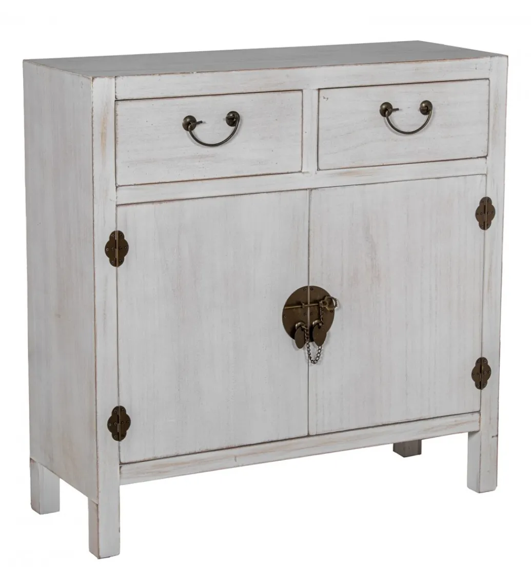 Exclusivas Komoda DECAPE 80 cm przecierana biel