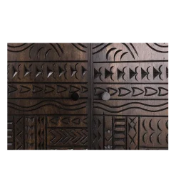Invicta Interior - przedsprzedaż Komoda 3D TRIBAL 120 cm drewno mango ciemny brąz