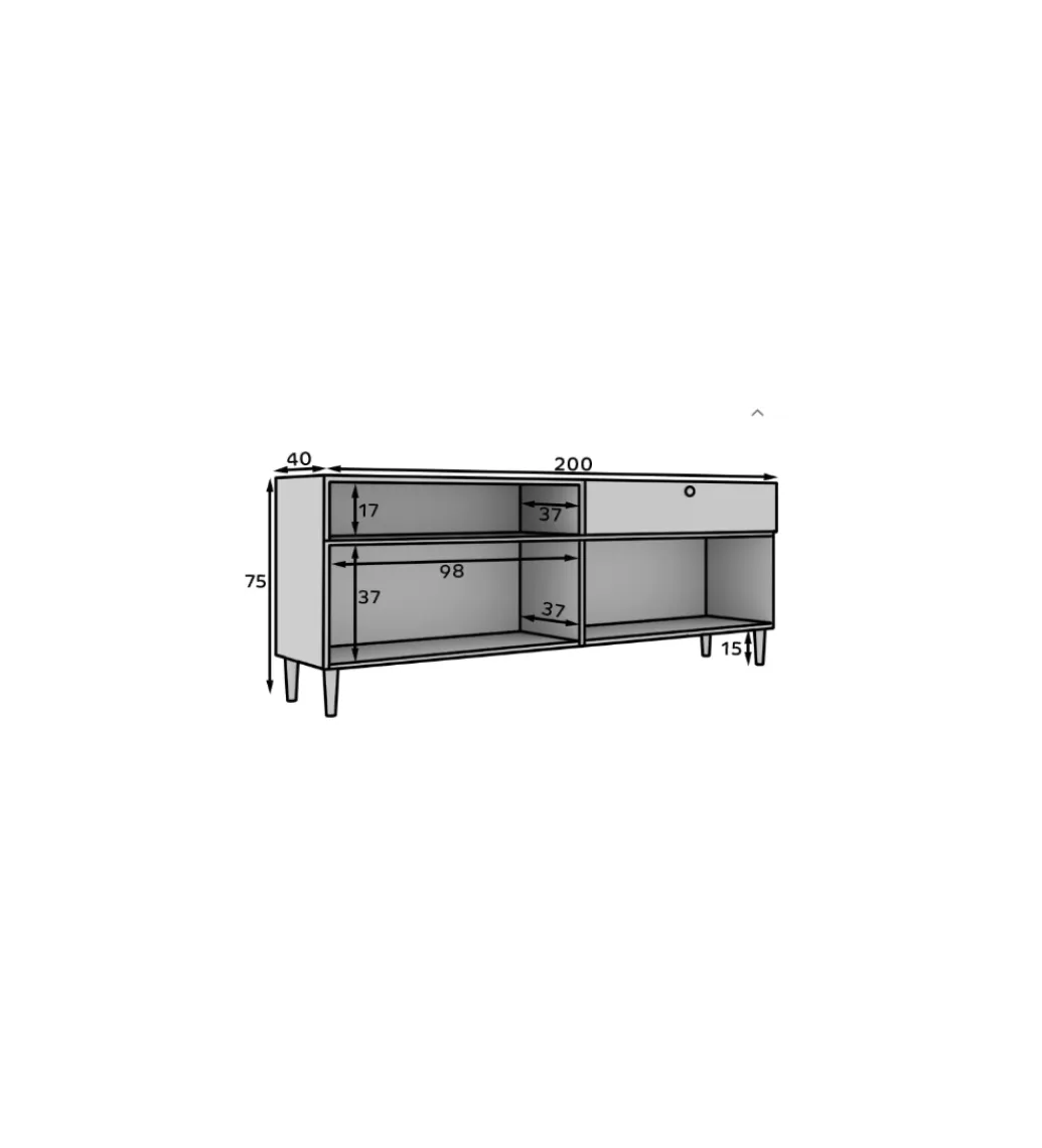 ELTAP Komoda DULLUM 200 cm biały