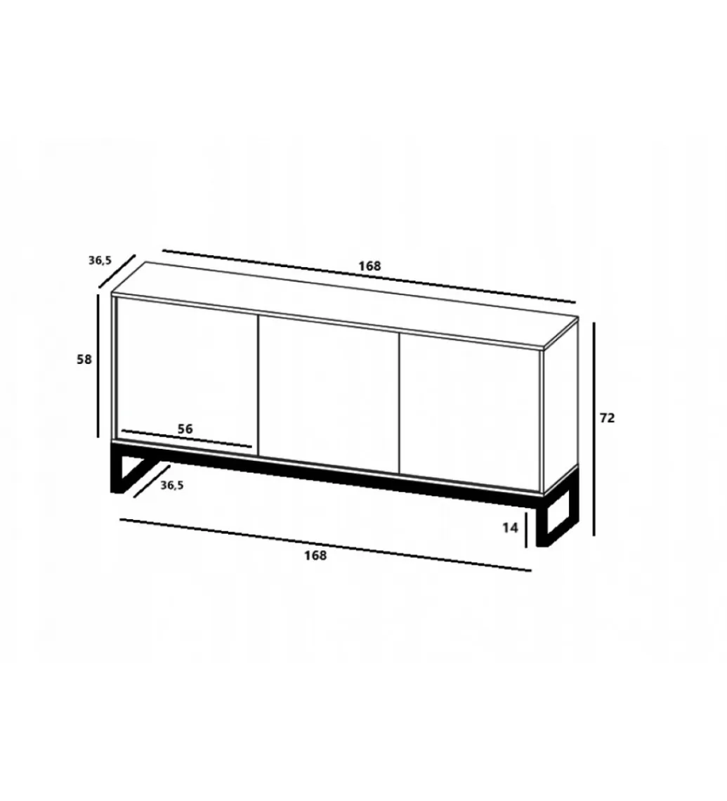 Polski Design ML Komoda ELPIS 168 cm granatowa
