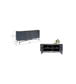 KARE Komoda GLENN 160 cm antracytowa