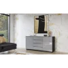 Helvetia komoda HELIO 160 cm szaro czarna
