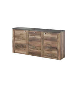 Helvetia Komoda LARONA 176 Cm O Wybarwieniu Satin Nussbaum z kolorem Touchwood