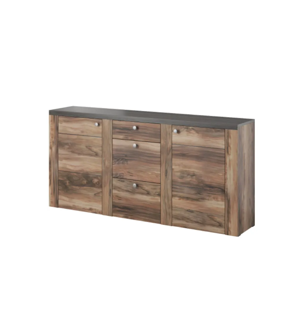 Helvetia Komoda LARONA 176 Cm O Wybarwieniu Satin Nussbaum z kolorem Touchwood