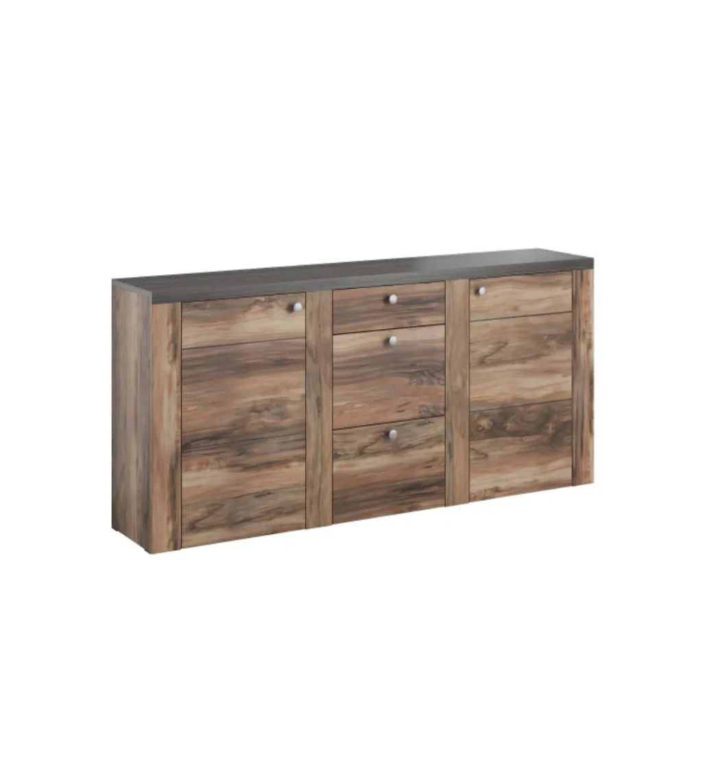 Helvetia Komoda LARONA 176 Cm O Wybarwieniu Satin Nussbaum z kolorem Touchwood