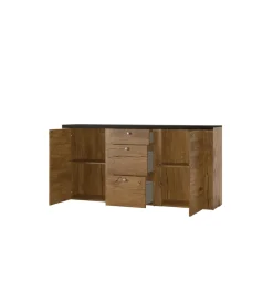 Helvetia Komoda LARONA 176 Cm O Wybarwieniu Satin Nussbaum z kolorem Touchwood