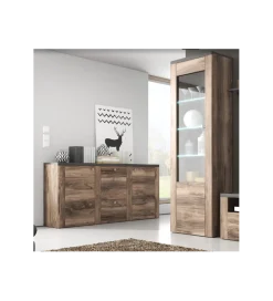 Helvetia Komoda LARONA 176 Cm O Wybarwieniu Satin Nussbaum z kolorem Touchwood