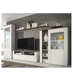 Helvetia Komoda LARONA 100 cm o wybarwieniu Sonoma Trufel z kolorem Sibiu Larche