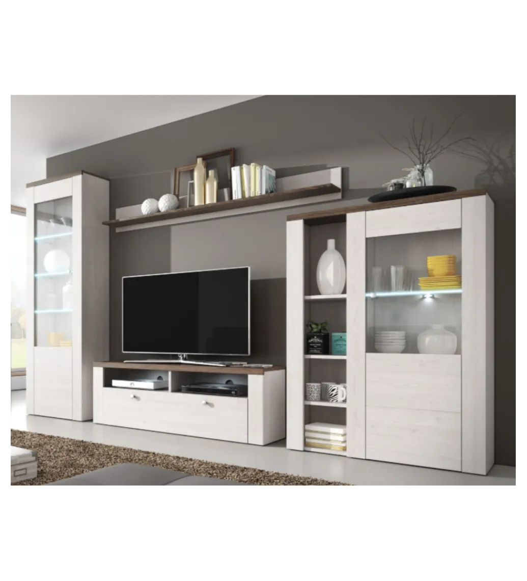 Helvetia Komoda LARONA 100 cm o wybarwieniu Sonoma Trufel z kolorem Sibiu Larche