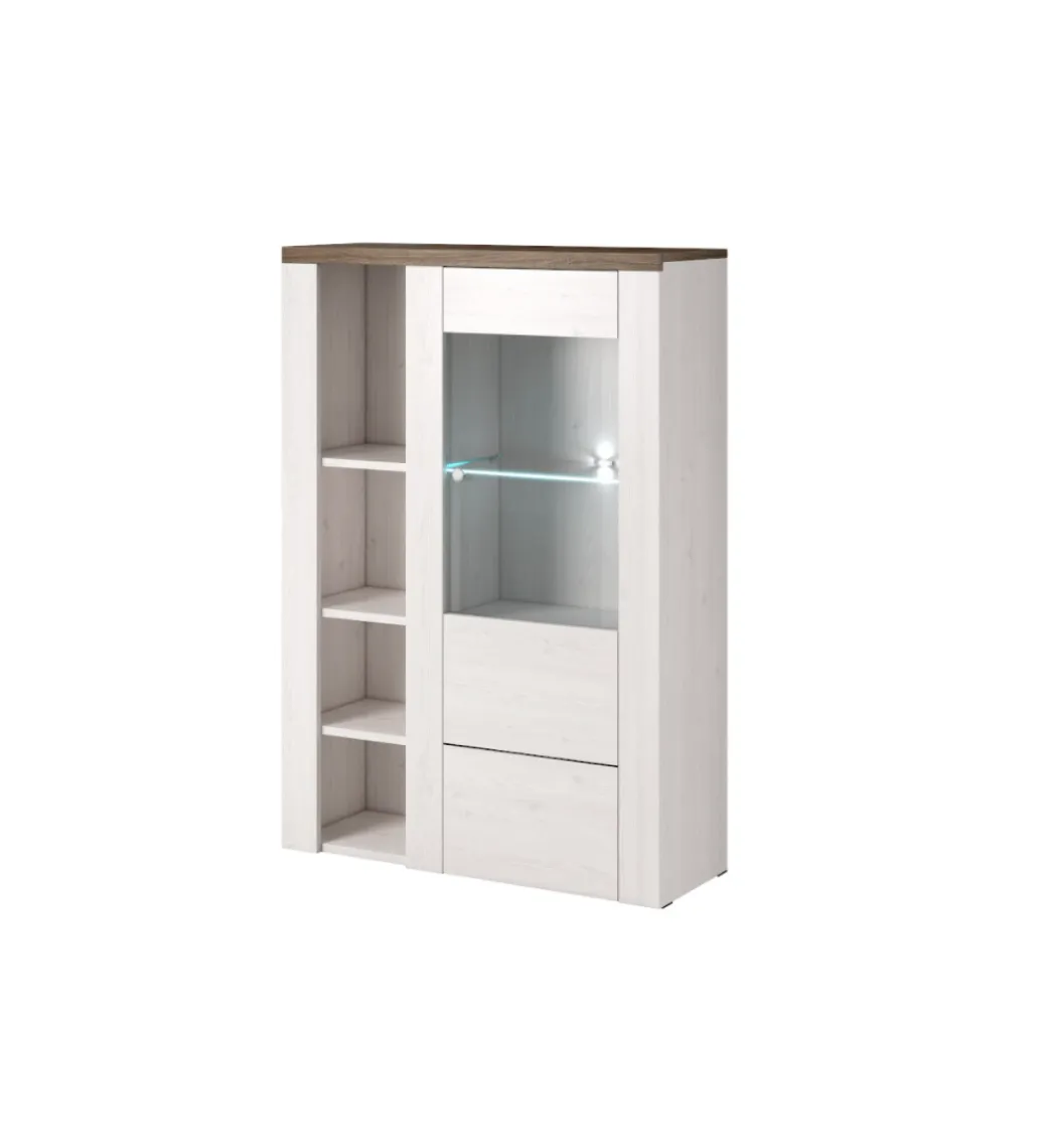 Helvetia Komoda LARONA 100 cm o wybarwieniu Sonoma Trufel z kolorem Sibiu Larche