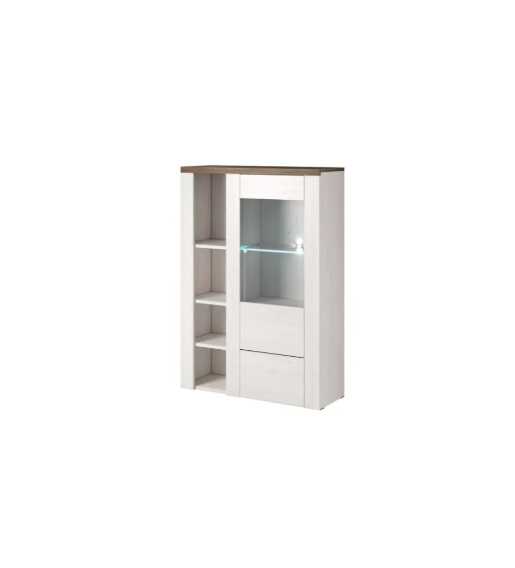 Helvetia Komoda LARONA 100 cm o wybarwieniu Sonoma Trufel z kolorem Sibiu Larche