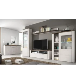 Helvetia Komoda LARONA 100 cm o wybarwieniu Sonoma Trufel z kolorem Sibiu Larche