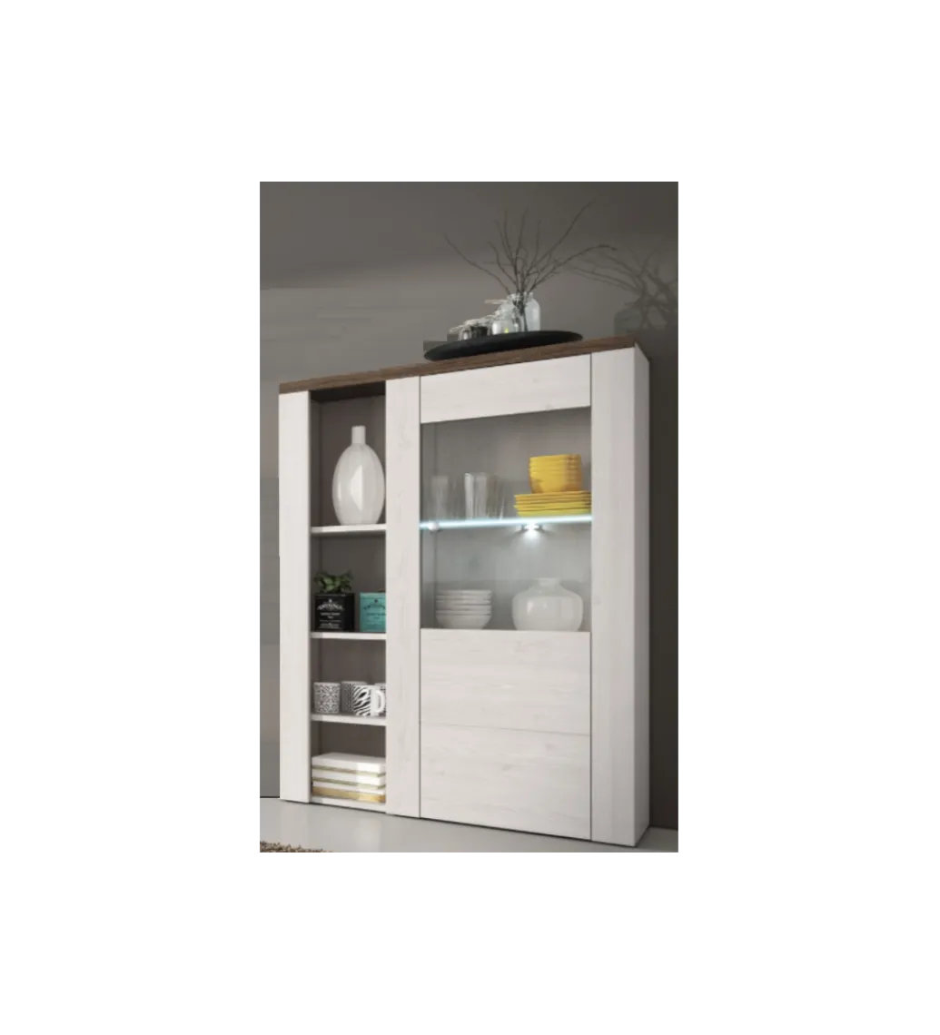 Helvetia Komoda LARONA 100 cm o wybarwieniu Sonoma Trufel z kolorem Sibiu Larche