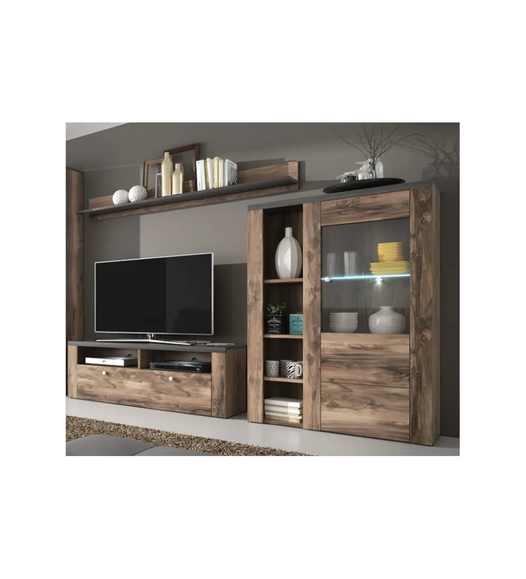 Helvetia Komoda LARONA 100 Cm O Wybarwieniu Satin Nussbaum z kolorem Touchwood