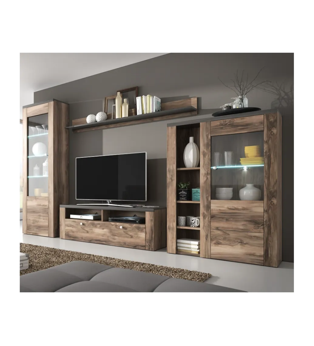 Helvetia Komoda LARONA 100 Cm O Wybarwieniu Satin Nussbaum z kolorem Touchwood