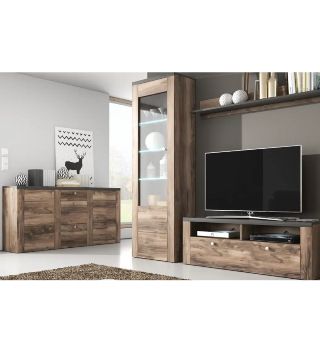 Helvetia Komoda LARONA 155 Cm O Wybarwieniu Satin Nussbaum Z Kolorem Touchwood