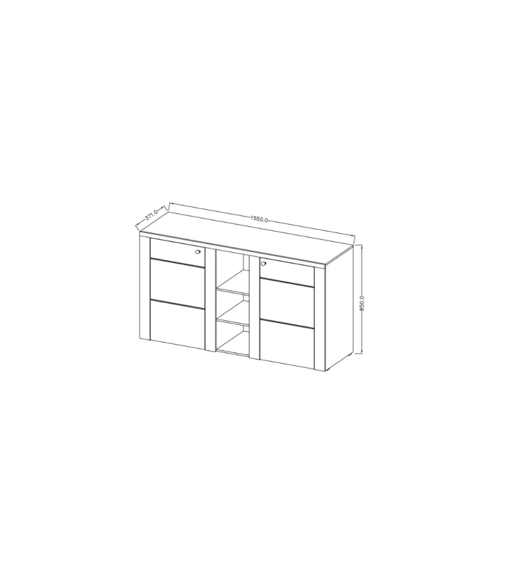 Helvetia Komoda LARONA 155 Cm O Wybarwieniu Satin Nussbaum Z Kolorem Touchwood