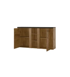 Helvetia Komoda LARONA 155 Cm O Wybarwieniu Satin Nussbaum Z Kolorem Touchwood