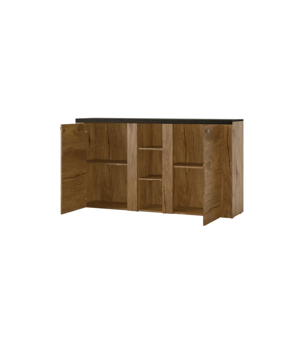 Helvetia Komoda LARONA 155 Cm O Wybarwieniu Satin Nussbaum Z Kolorem Touchwood