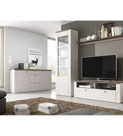 Helvetia Komoda LARONA 176 cm o wybarwieniu Sonoma Trufel z kolorem Sibiu Larche