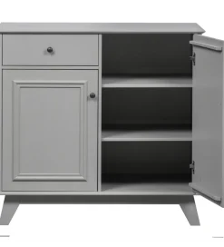 WOOOD Komoda LILY 98 cm drewno sosny szara