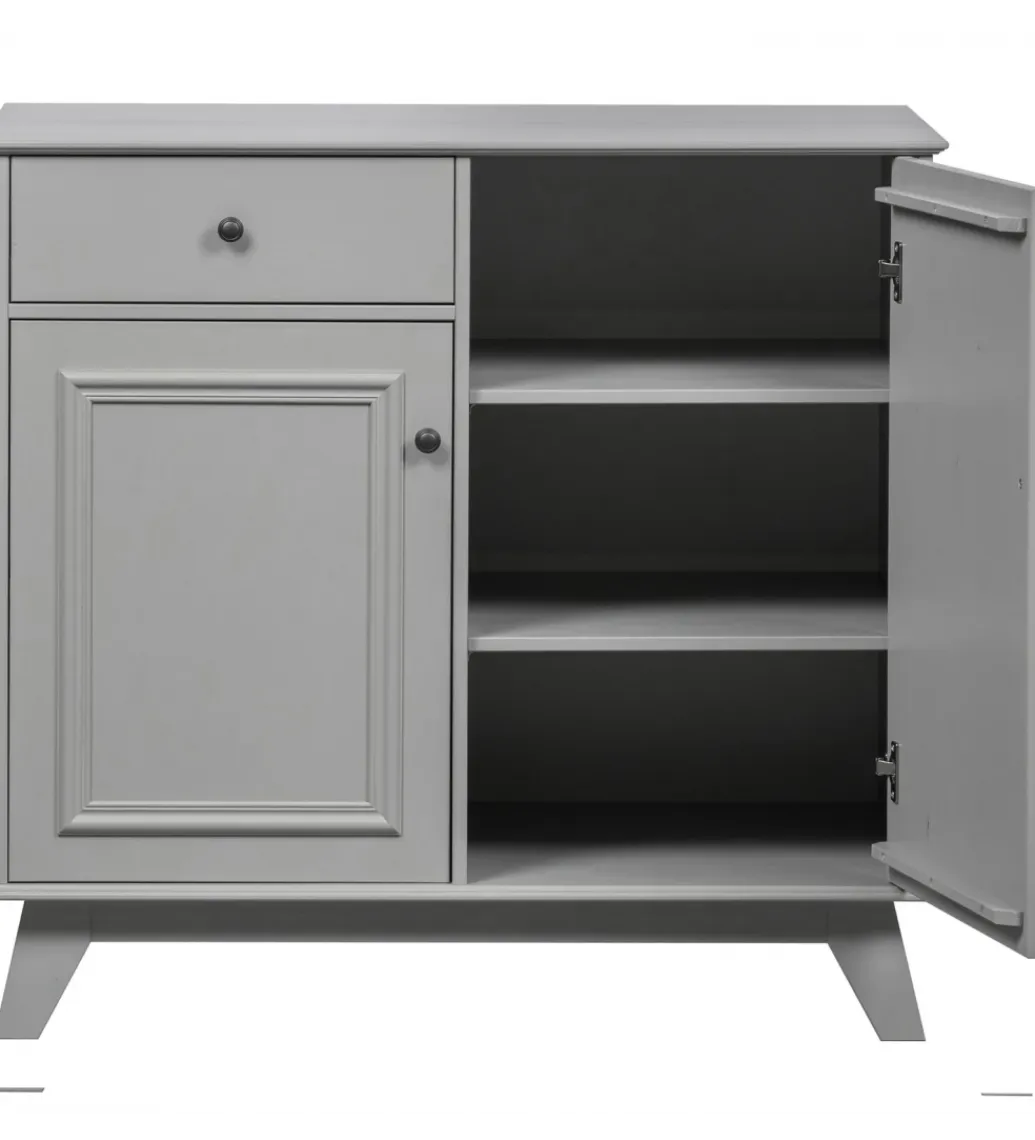 WOOOD Komoda LILY 98 cm drewno sosny szara
