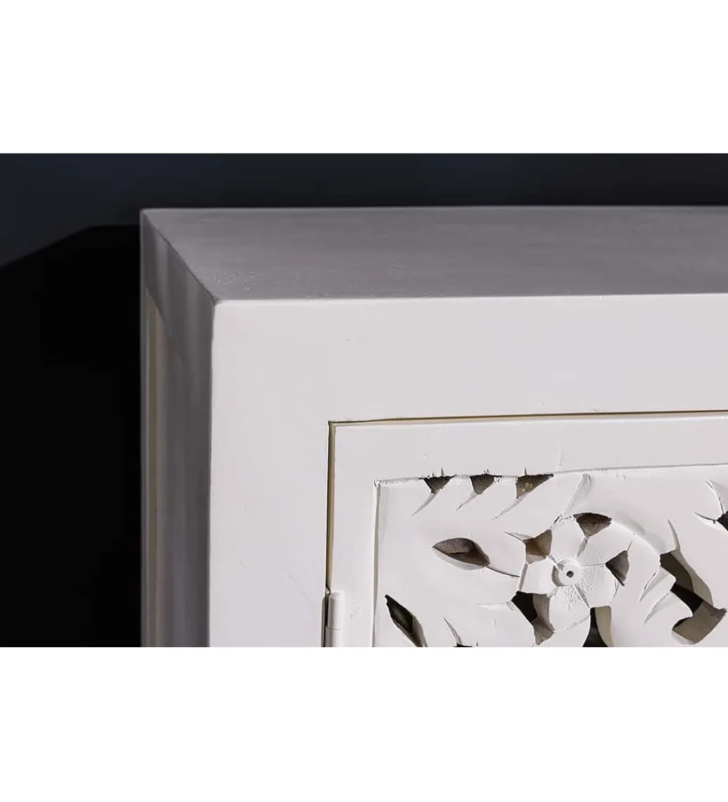 Invicta Interior - przedsprzedaż Komoda LYNX 170 cm drewno mango biała