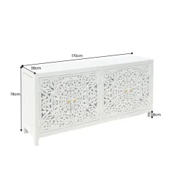 Invicta Interior - przedsprzedaż Komoda LYNX 170 cm drewno mango biała