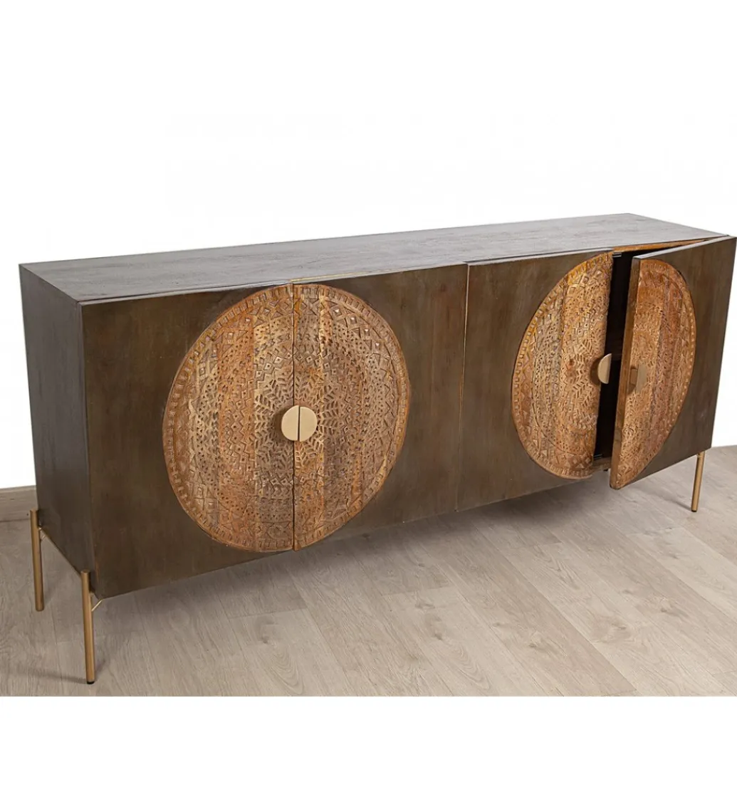 RW Komoda MEDALLON 175 cm drewno mango brązowy
