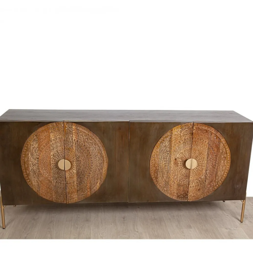 RW Komoda MEDALLON 175 cm drewno mango brązowy