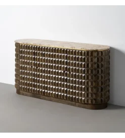 Zona-Design Komoda MEDARA 154 cm drewno mango marmur
