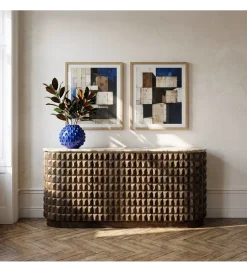 Zona-Design Komoda MEDARA 154 cm drewno mango marmur