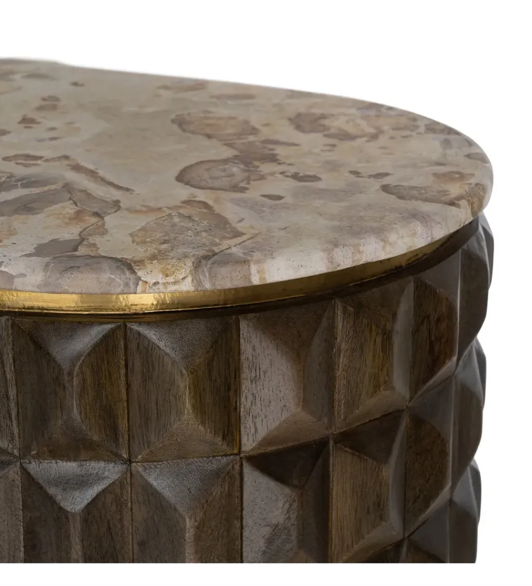 Zona-Design Komoda MEDARA 154 cm drewno mango marmur