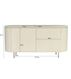 LF-Design Komoda PATOU 170 cm jasnobeżowy drewno mango