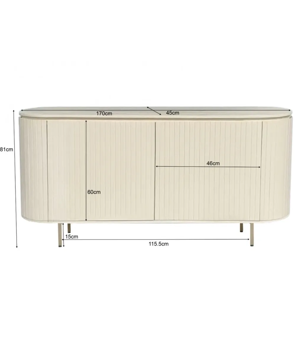 LF-Design Komoda PATOU 170 cm jasnobeżowy drewno mango