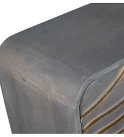 Exclusivas Komoda QUTINESKA 110 cm drewno mango szara
