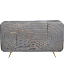 Exclusivas Komoda QUTINESKA 149 cm drewno mango szara