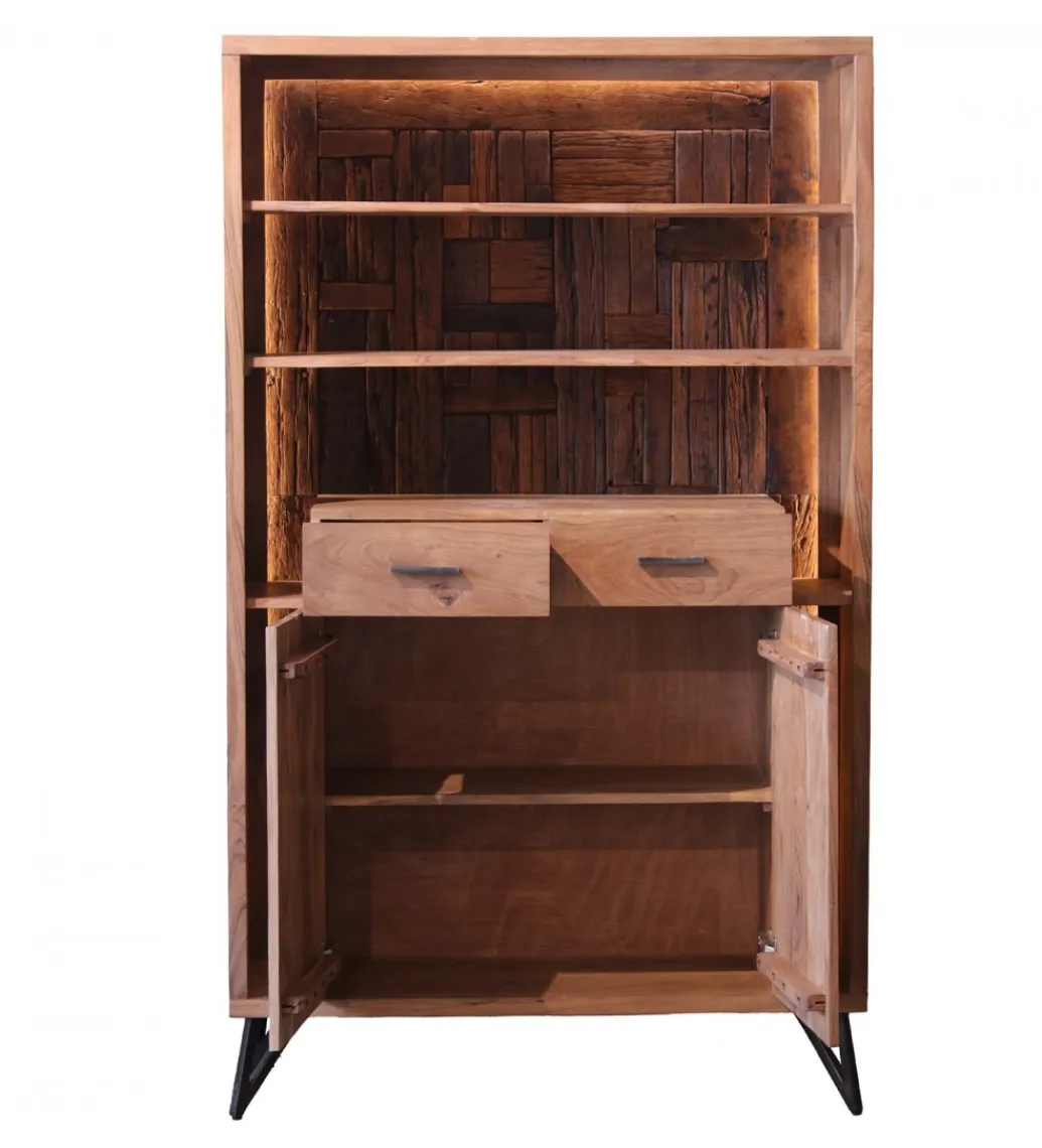 Exclusivas Komoda REGO 195 cm led drewno akacja