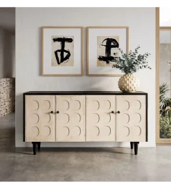 Zona-Design Komoda RESEME 160 cm czarnobiała