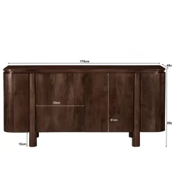 LF-Design Komoda SALANO 170 cm drewno mango brązowa