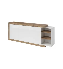 Helvetia Komoda SINTRA 220 cm biała z dodatkiem koloru Dąb Samdal