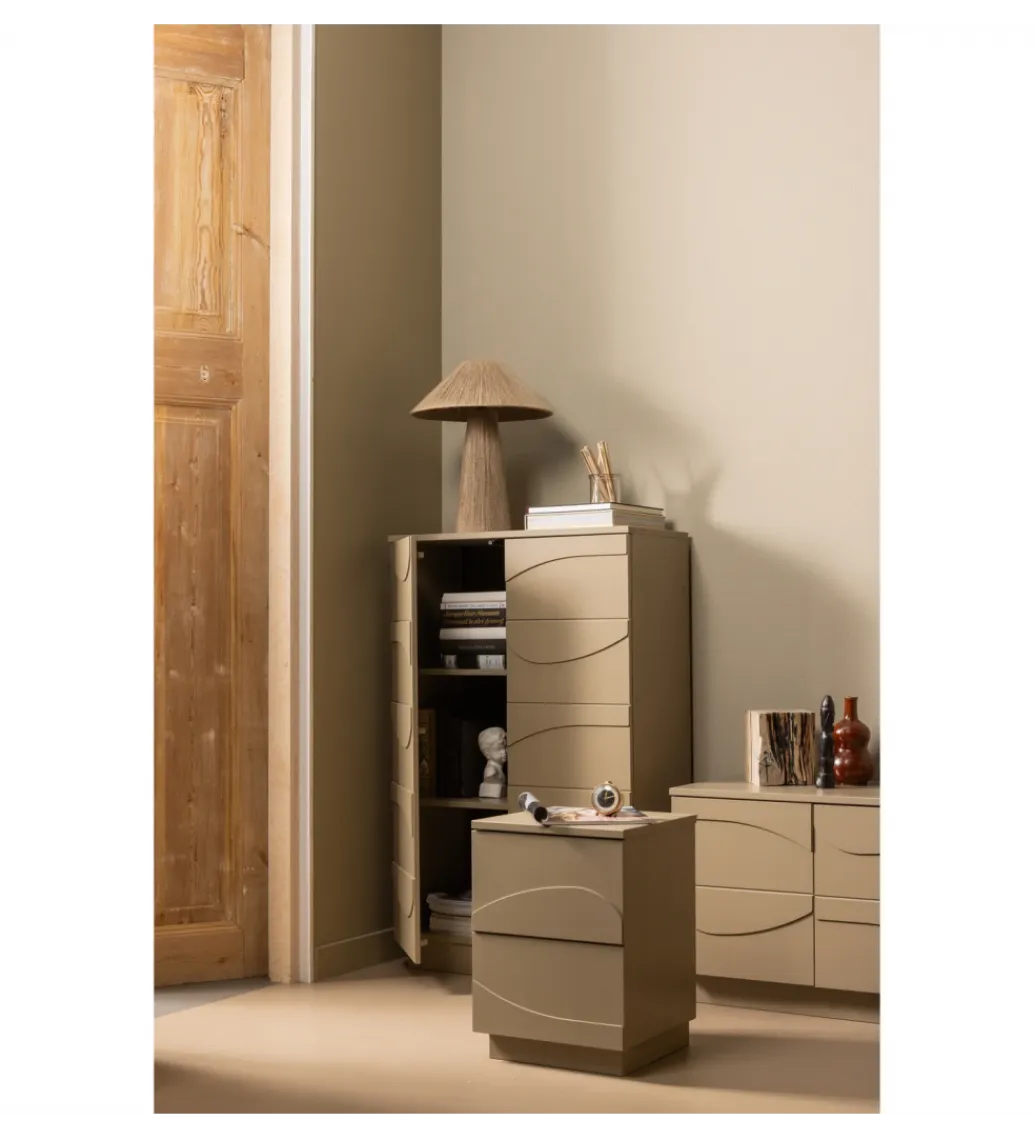 WOOOD Komoda TEO 116 cm drewno sosny mud