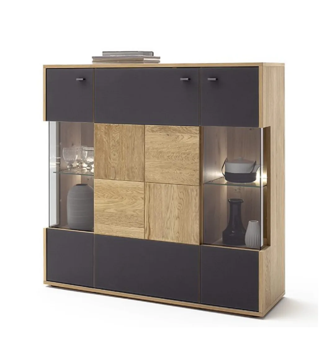 MCA Komoda VALENCIA 124 cm antracytowo naturalna