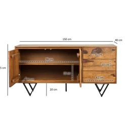 WOHNLING, GERMANY Komoda WOHNLING 150 cm drewno sheesham