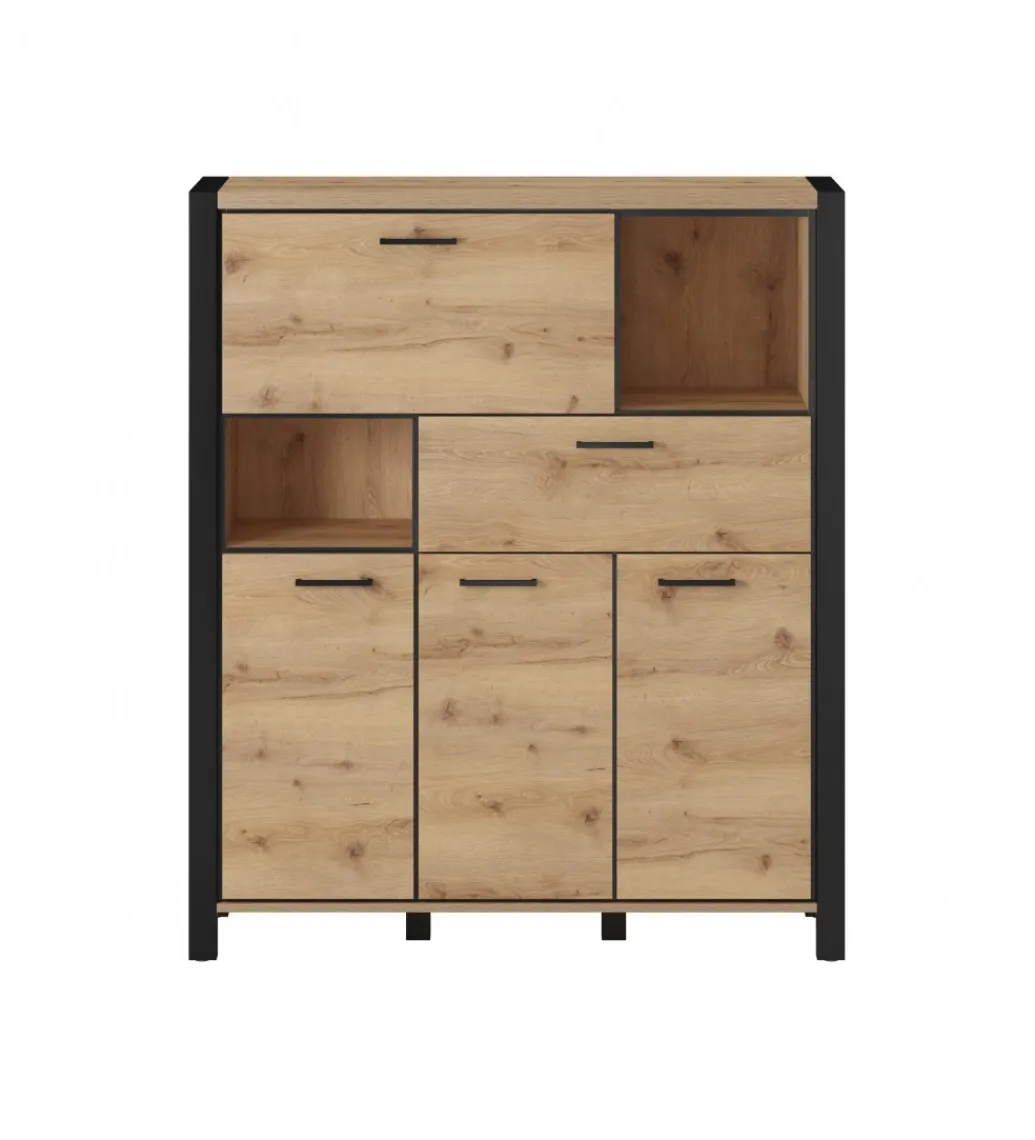 Helvetia Komoda Wysoka AKTIV 112 cm w optyce dąb Taurus