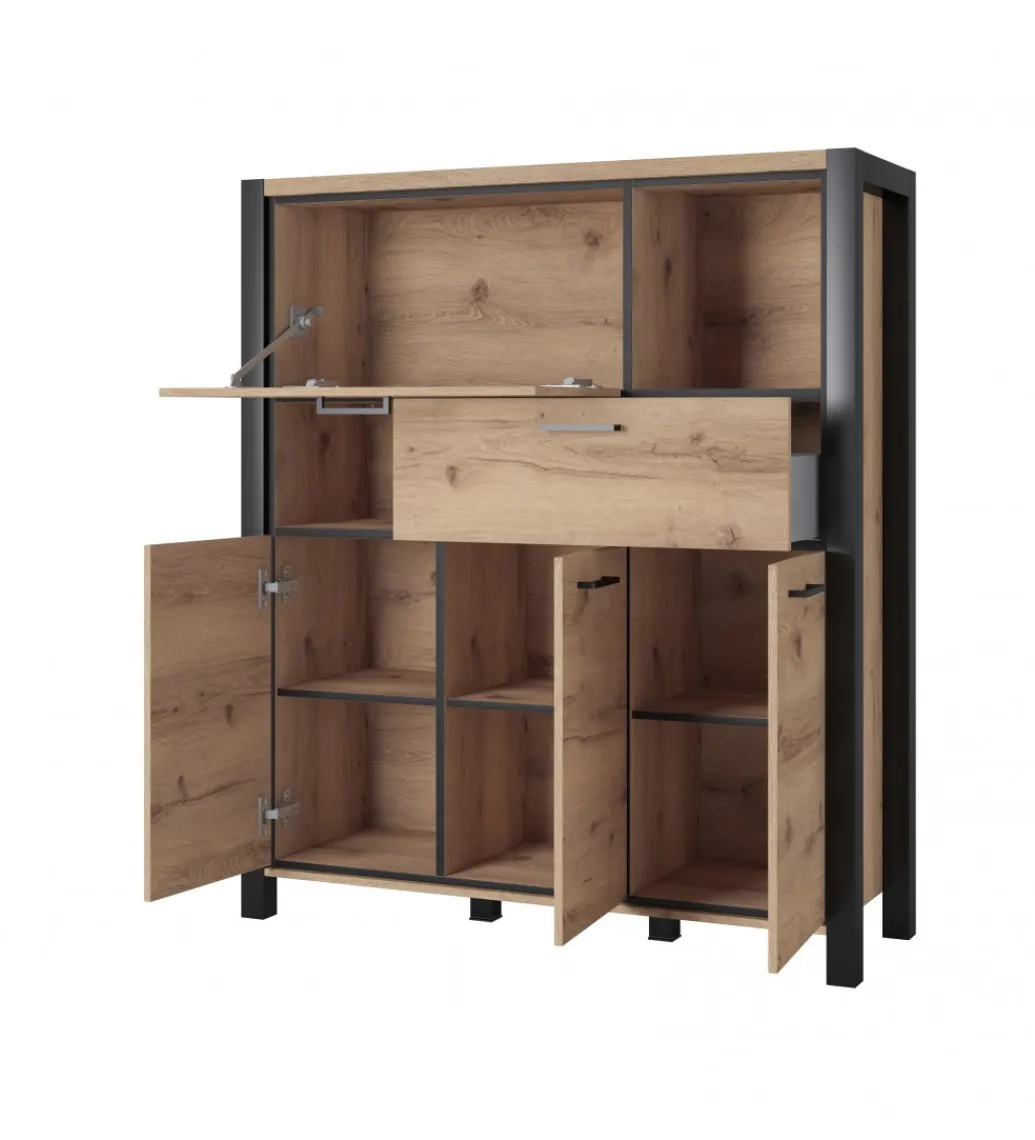 Helvetia Komoda Wysoka AKTIV 112 cm w optyce dąb Taurus