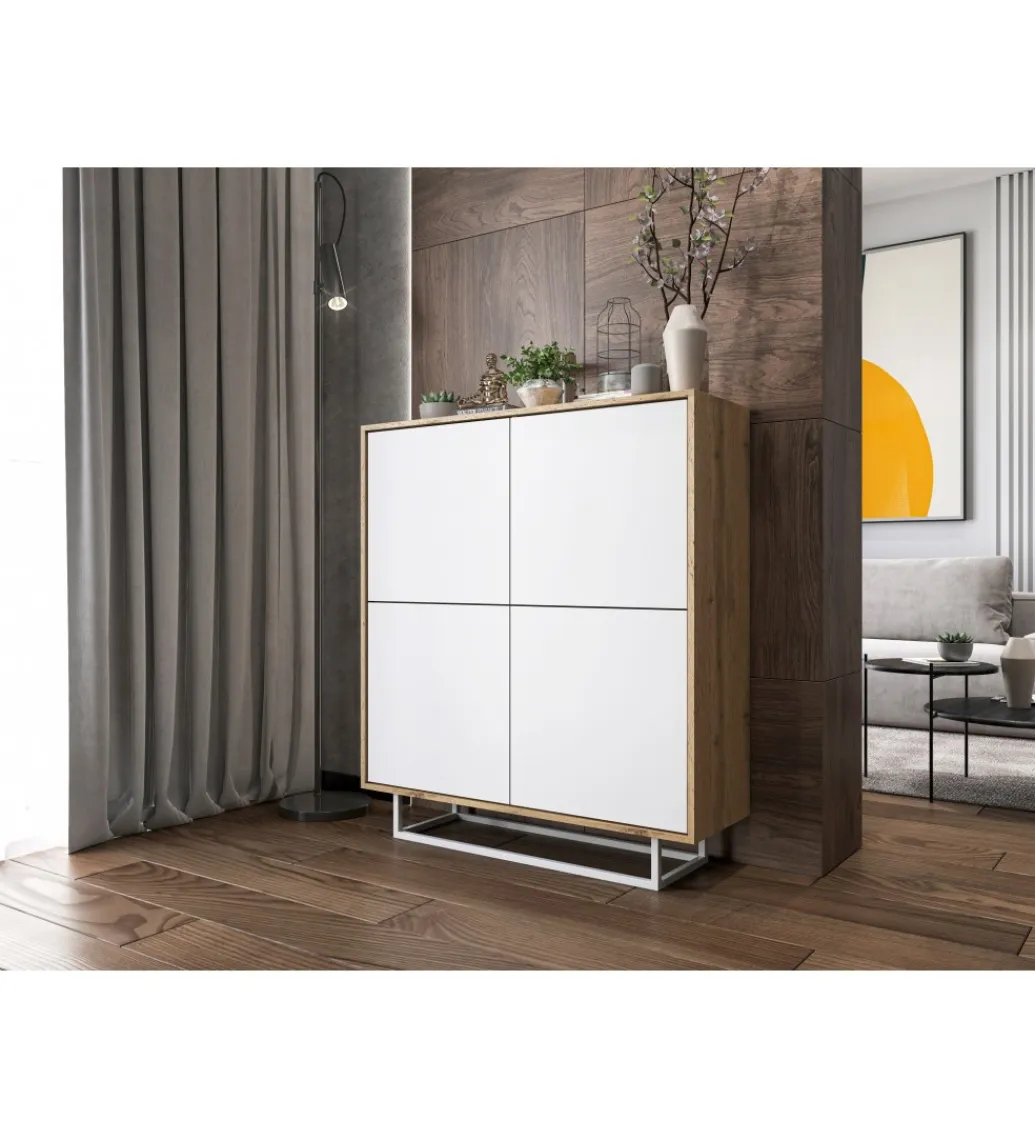 Polski Design ML Komoda wysoka Apollo 113 cm biała