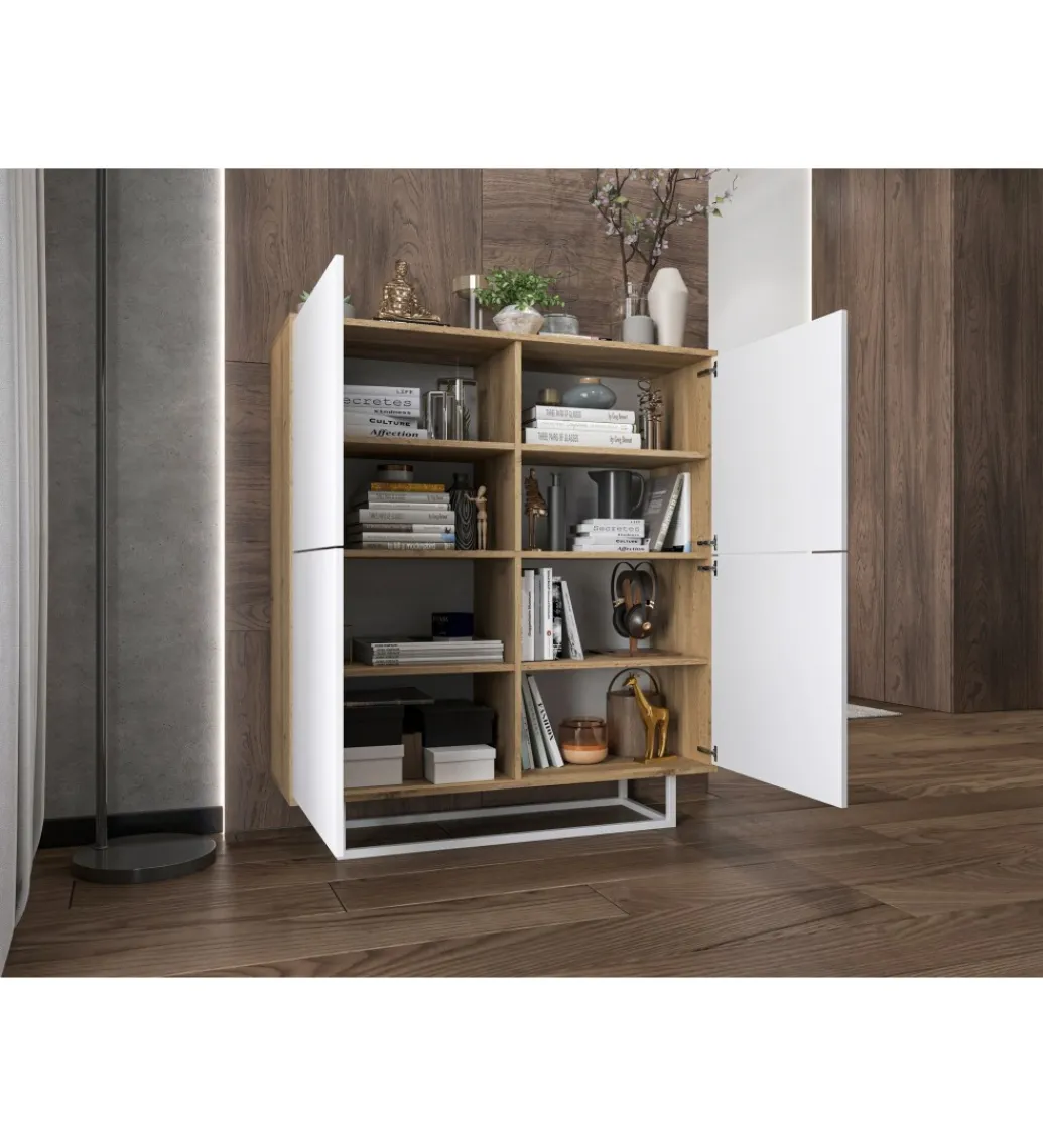 Polski Design ML Komoda wysoka Apollo 113 cm biała