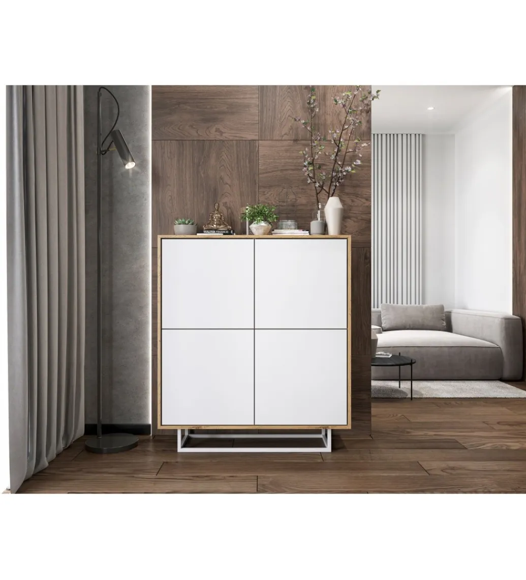 Polski Design ML Komoda wysoka Apollo 113 cm biała