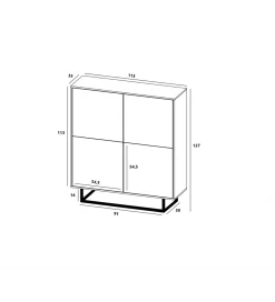 Polski Design ML Komoda wysoka Apollo 113 cm biała